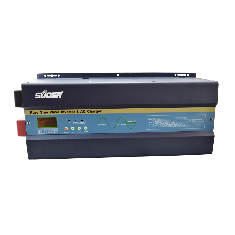 Suoer Low Frequency 24v 48v 5kw Pure Sine Wave Power Inverter Hybrid Inverter 5000w with Solar Controller