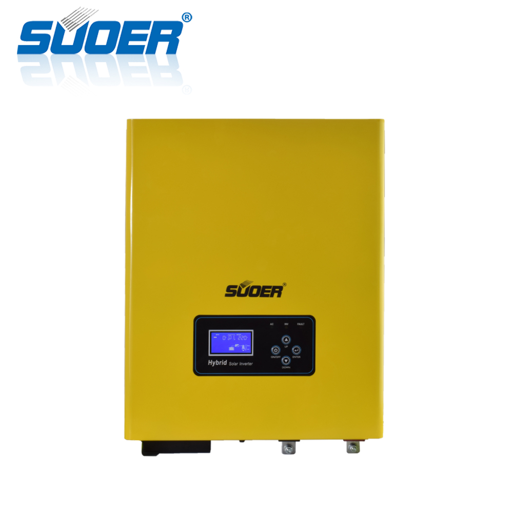 Suoer 3000VA 24V DC to 220V AC 3KVA Pure Sine Wave Off Grid Hybrid Solar Inverter with 50A Charger and PWM Solar Controller