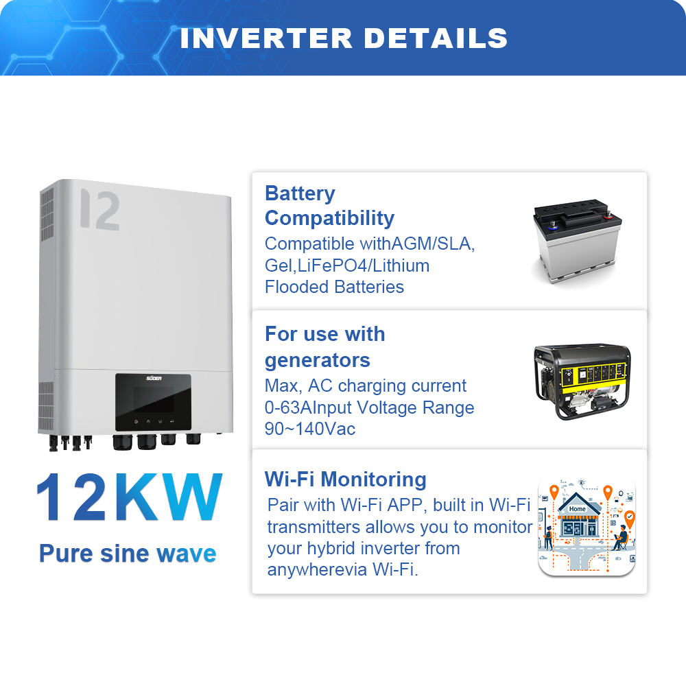 Hybrid Solar Inverter - VMS-IV-12K
