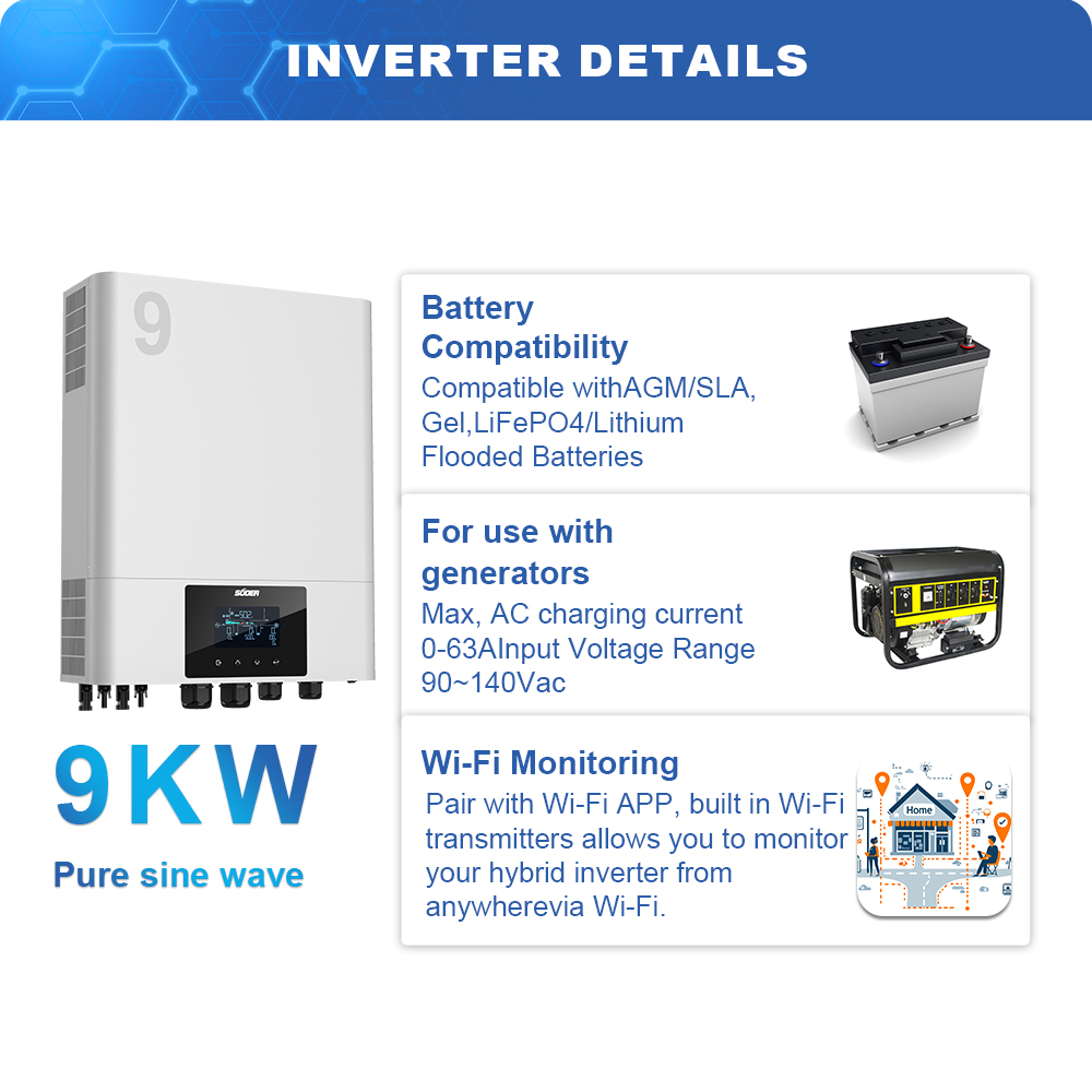 Hybrid Solar Inverter - VMS-IV-9K