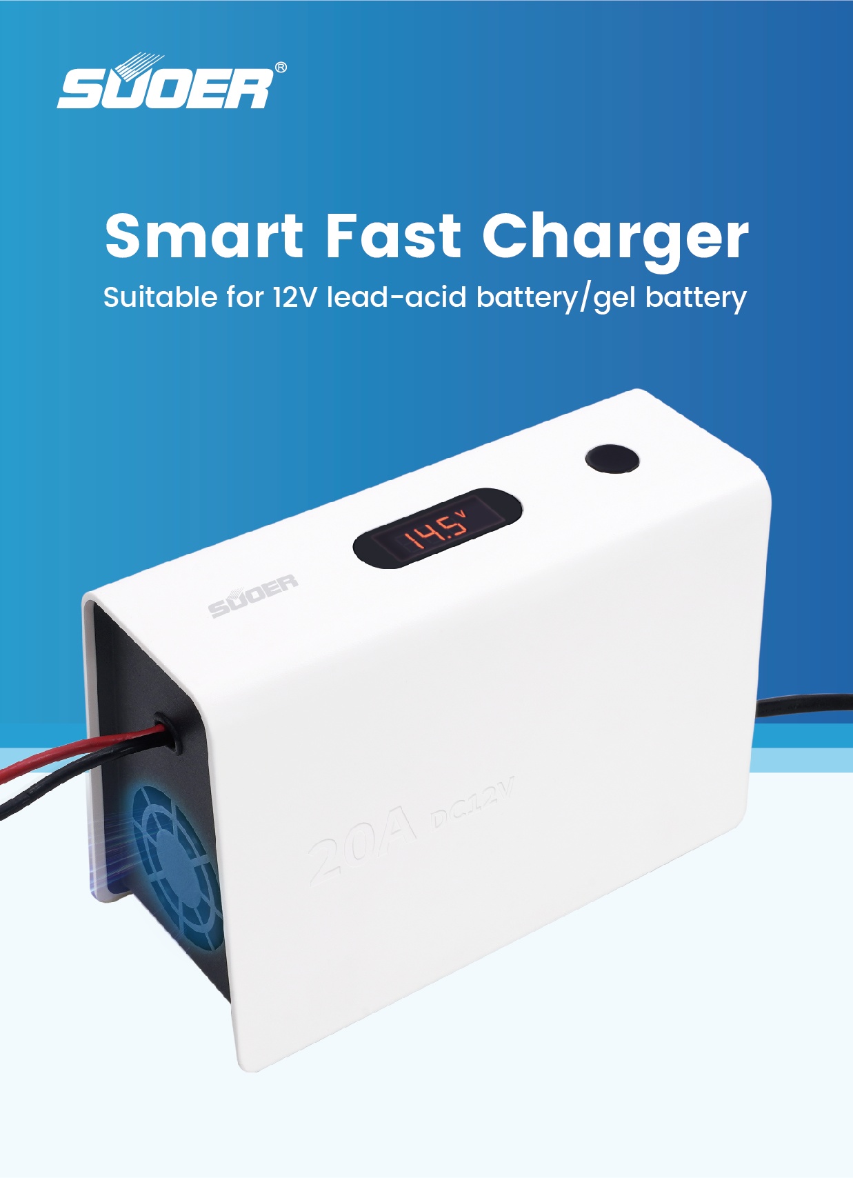 Suoer 20A 12V Intelligent Battery Charger (MA-1220A) - IT Square